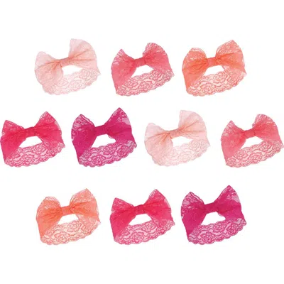 Hudson Baby 10pk Lace Headbands In Orange