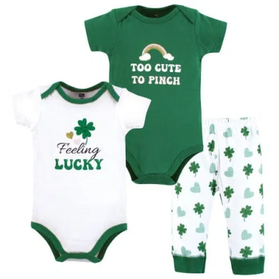 Hudson Baby 2 Bodysuits And Pant In Green