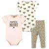 Hudson Baby 2 Bodysuits And Pant In Pink
