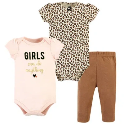 Hudson Baby 2 Bodysuits And Pant In Pink