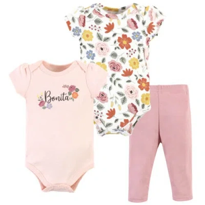 Hudson Baby 2 Bodysuits And Pant In Pink