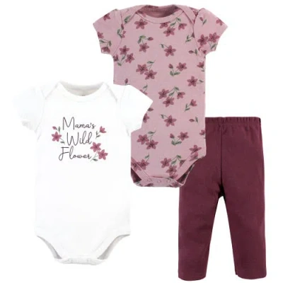 Hudson Baby 2 Bodysuits And Pant In Purple