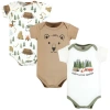Hudson Baby Kids'  All-season Cotton One-piece Garment Set Of 3 In Brown