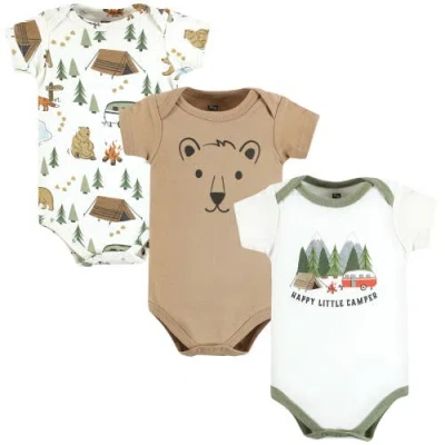 Hudson Baby Kids'  All-season Cotton One-piece Garment Set Of 3 In Brown