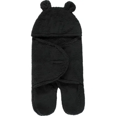 Hudson Baby Animal Fluffy Baby Outdoor Stroller Sack Wrap In Black