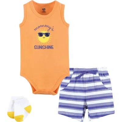Hudson Baby Bodysuit, Short And Sock In Multi