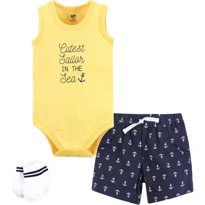 Hudson Baby Bodysuit, Short And Sock In Multi