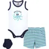 Hudson Baby Bodysuit, Short And Sock In Multi