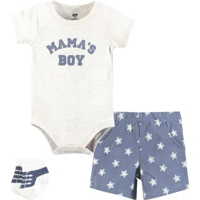 Hudson Baby Bodysuit, Short And Sock In White