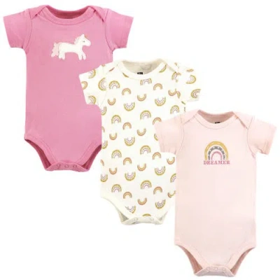 Hudson Baby Comfortable All-cotton Bodysuit 3pk In Blue