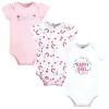 Hudson Baby Comfortable All-cotton Bodysuit 3pk In Pink