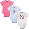 Hudson Baby Comfortable All-cotton Bodysuit 3pk In Multi