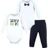Hudson Baby Coordinated 3-piece Outfit With Long-sleeve Bodysuit & Pants In Multi