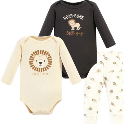 Hudson Baby Coordinated 3-piece Outfit With Long-sleeve Bodysuit & Pants In Multi