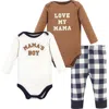 Hudson Baby Coordinated 3-piece Outfit With Long-sleeve Bodysuit & Pants In Multi