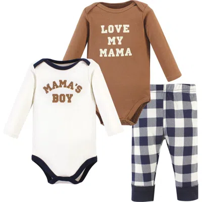 Hudson Baby Coordinated 3-piece Outfit With Long-sleeve Bodysuit & Pants In Multi