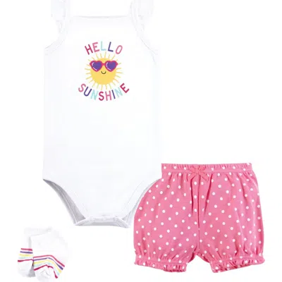 Hudson Baby Coordinated Bodysuit Outfit With Shorts And Socks In Multi