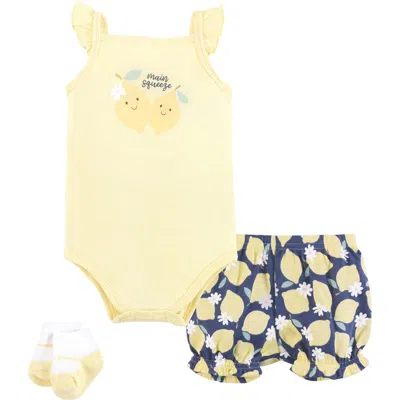 Hudson Baby Coordinated Bodysuit Outfit With Shorts And Socks In Multi
