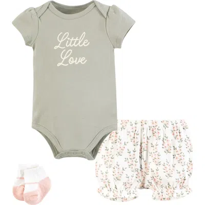 Hudson Baby Coordinated Bodysuit Outfit With Shorts And Socks In Multi