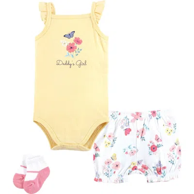 Hudson Baby Coordinated Bodysuit Outfit With Shorts And Socks In Multi