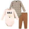 Hudson Baby Cotton Bodysuit And Pant Set In Brown