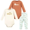 Hudson Baby Cotton Bodysuit And Pant Set In Brown