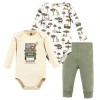 Hudson Baby Kids'  Cotton Bodysuit And Pant Set In Green