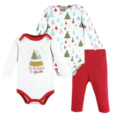 Hudson Baby Cotton Bodysuit And Pant Set In White