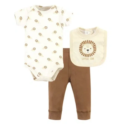 Hudson Baby Cotton Bodysuit, Pant And Bib Set In Multi