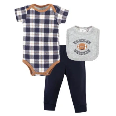 Hudson Baby Cotton Bodysuit, Pant And Bib Set In Black