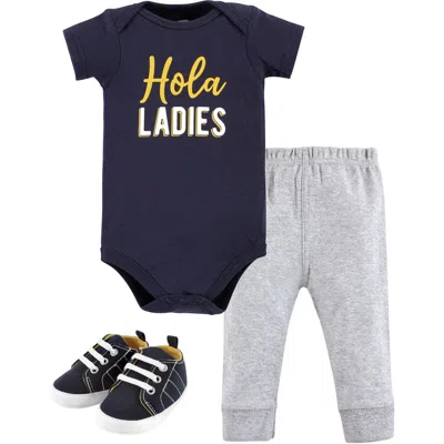 Hudson Baby Cotton Bodysuit, Pant And Shoe Set In Multi