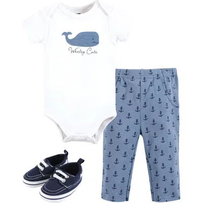 Hudson Baby Cotton Bodysuit, Pant And Shoe Set In Multi
