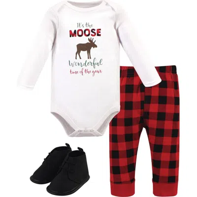 Hudson Baby Cotton Bodysuit, Pant And Shoe Set In Multi