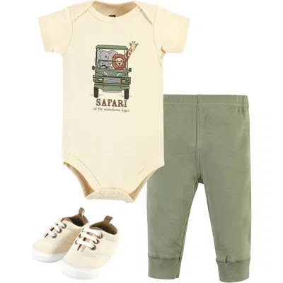 Hudson Baby Cotton Bodysuit, Pant And Shoe Set In Multi