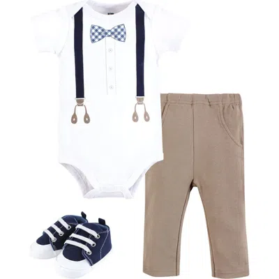 Hudson Baby Cotton Bodysuit, Pant And Shoe Set In Multi