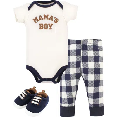 Hudson Baby Cotton Bodysuit, Pant And Shoe Set In Multi