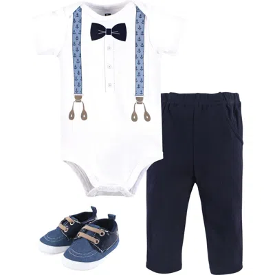 Hudson Baby Cotton Bodysuit, Pant And Shoe Set In Multi