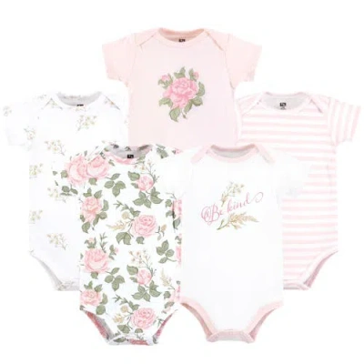 Hudson Baby Cotton Bodysuits 5-pack In Pink