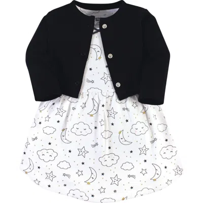 Hudson Baby Cotton Dress And Cardigan Set In Multi