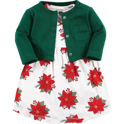 Hudson Baby Cotton Dress And Cardigan Set In Multi