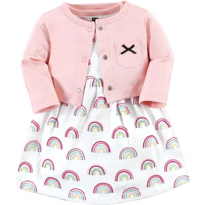Hudson Baby Cotton Dress And Cardigan Set In Multi