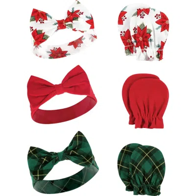 Hudson Baby Cotton Headband And Scratch Mitten Set In Animal Print