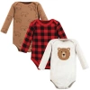 Hudson Baby Cotton Long-sleeve Bodysuit 3pk In Animal Print