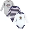 Hudson Baby Cotton Long-sleeve Bodysuit 3pk In Multi