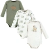 Hudson Baby Cotton Long-sleeve Bodysuit 3pk In Multi