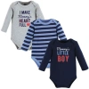 Hudson Baby Cotton Long-sleeve Bodysuit 3pk In Multi