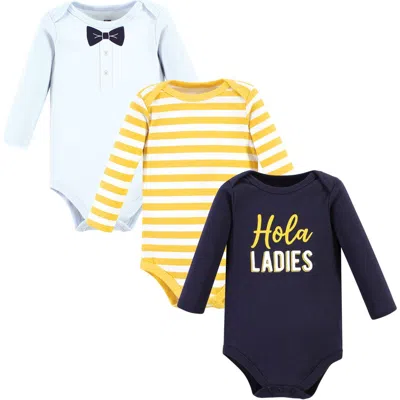 Hudson Baby Cotton Long-sleeve Bodysuits 3-pack In Multi