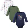 Hudson Baby Cotton Long-sleeve Bodysuits 3-pack In Multi