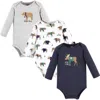 Hudson Baby Cotton Long-sleeve Bodysuits 3-pack In Multi