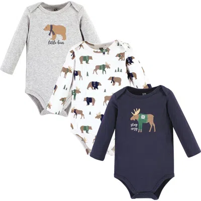 Hudson Baby Cotton Long-sleeve Bodysuits 3-pack In Multi